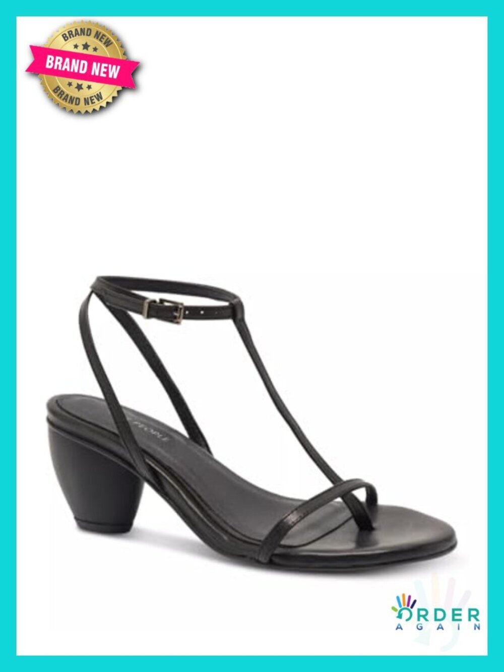 Leather Strappy Block Heel Sandals with Buckle